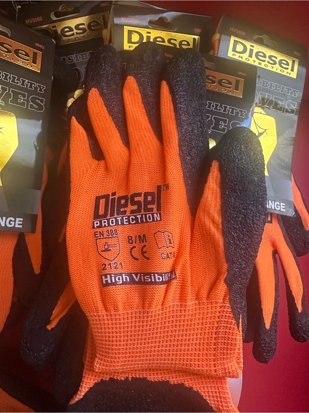 BUNDLE•22 pr Diesel High-Visibility Work Gloves - Picture 2 of 5